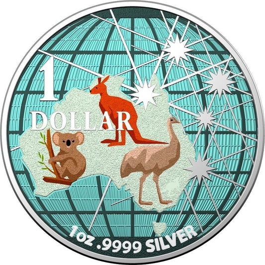 1 Oz Silver Coin 2020 Australia $1 Beneath the Southern Skies - Animals Kangaroo